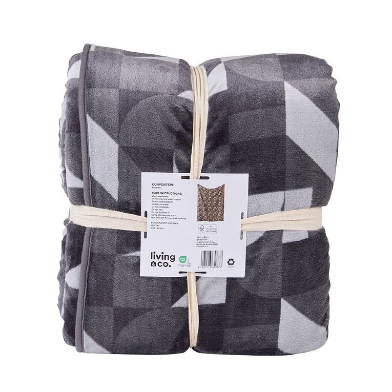 Living & Co Plush Sherpa Nova Blanket Multi-Coloured Queen, , hi-res