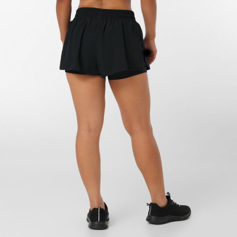 Active Intent Women's 2 in 1 Bike Shorts, Black, hi-res
