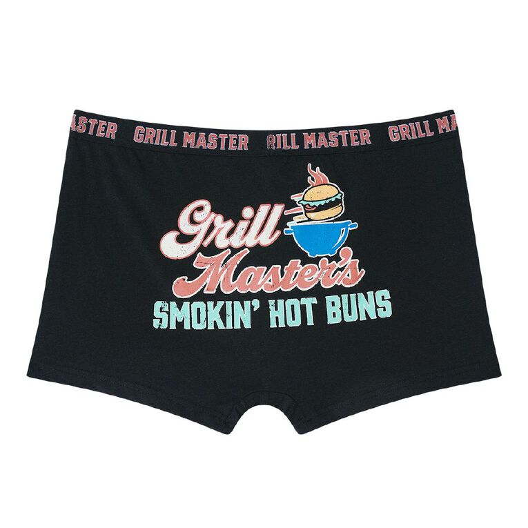 H&H Men's Printed Trunks, Black, hi-res