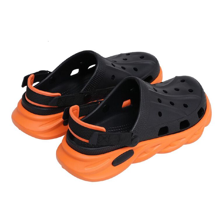 H&H Men's Intrepid Frog Clog Shoes, Black/Orange, hi-res