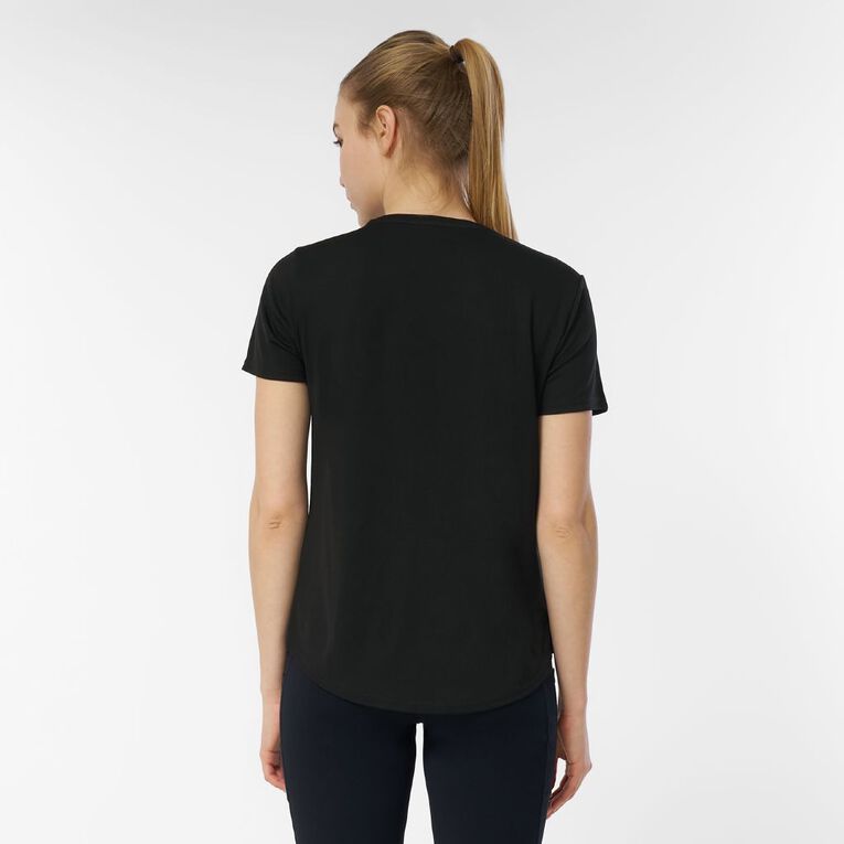 Active Intent Women's Supporter Crew Mesh Tee, Black, hi-res