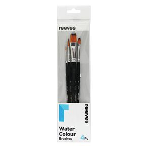 Reeves Watercolour Short Handle Brush Set of 4 Gold