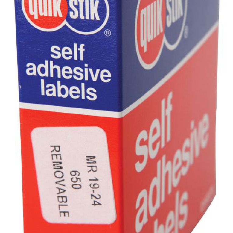 Quik Stik Labels Mr1924 19mm x 24mm 650 Pack, , hi-res