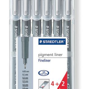 Staedtler Pen Pigment Liner 4+2 Pack Black
