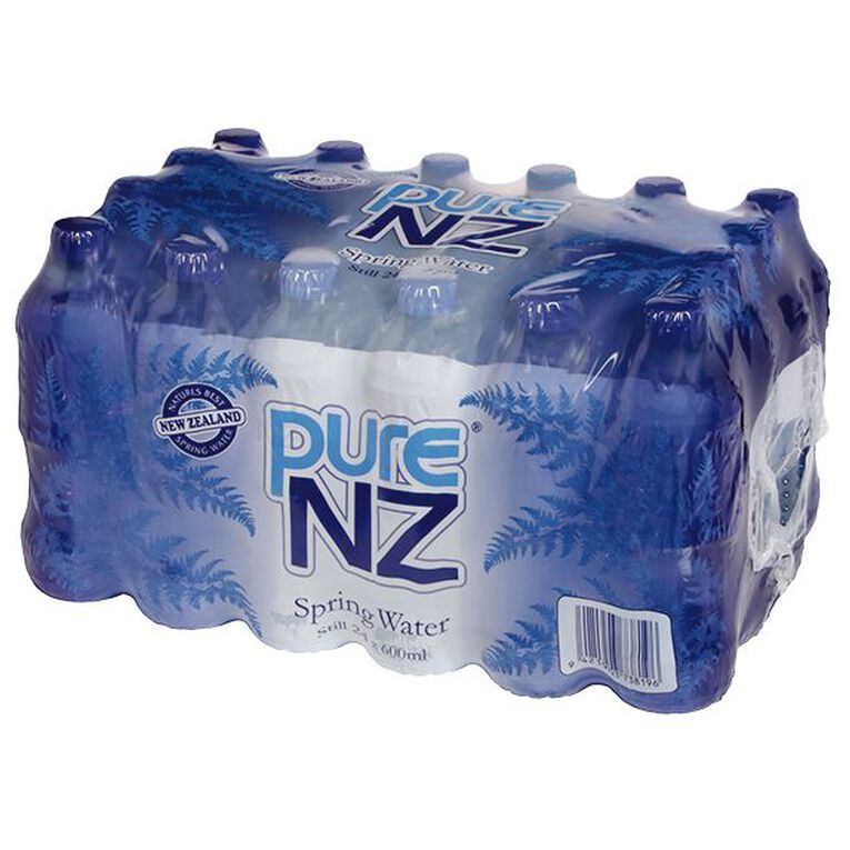 Pure NZ Spring Water 600ml Blue 24 Pack Blue The Warehouse