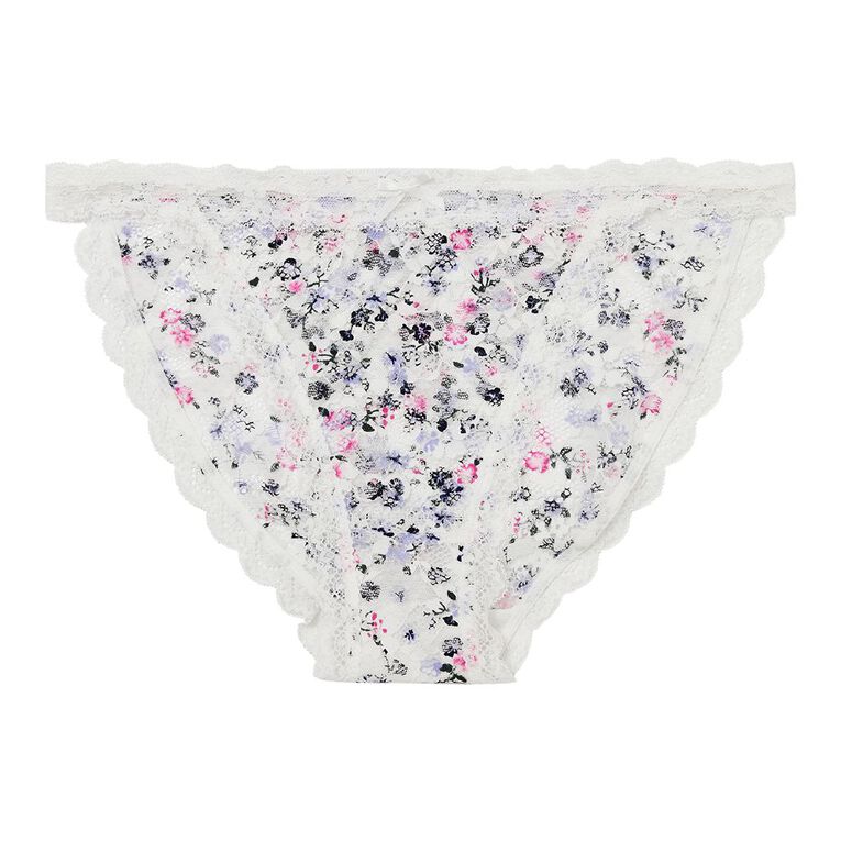 H&H Women's Missy Lace Bikini Brief, White, hi-res
