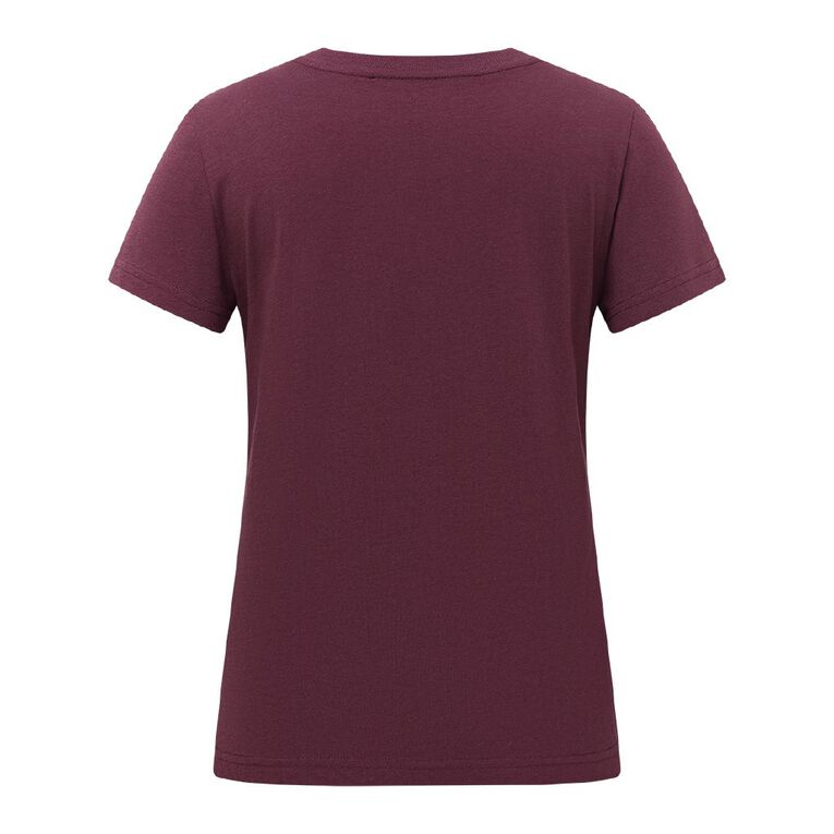 H&H Women's Short Sleeve V-Neck Tee, Red Dark, hi-res