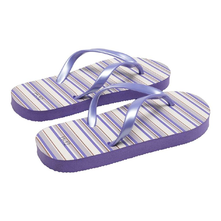 Young Original Senior Kids' Printed Jandals, Purple, hi-res