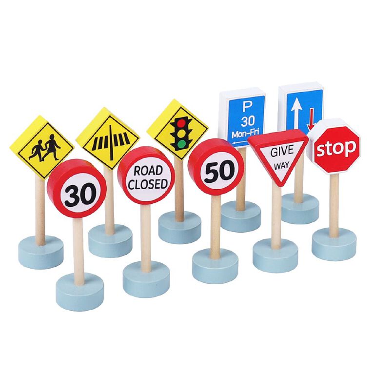 Play Studio NZ Road Sign Set 10 Pack, , hi-res