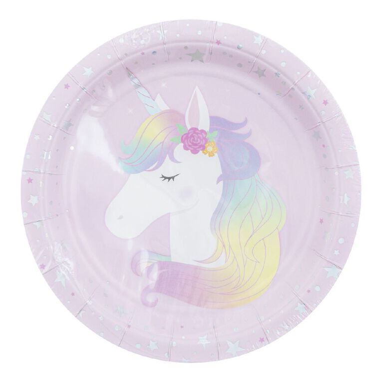 Party Inc Unicorn Plate 18cm 8 Pack, , hi-res