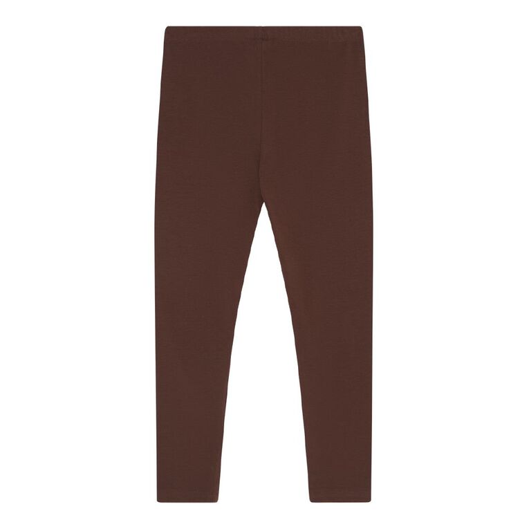 Young Original Plain Leggings, Brown Dark, hi-res