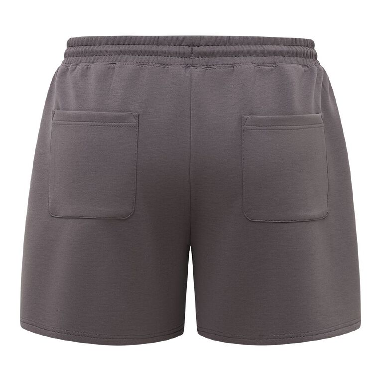 H&H Curve Women's Interlock Sweat Shorts, Grey Dark, hi-res