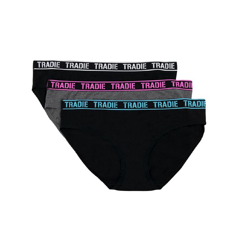 Tradie Women's Curve Bikini 3 Pack, Black S26 RHYTHM, hi-res