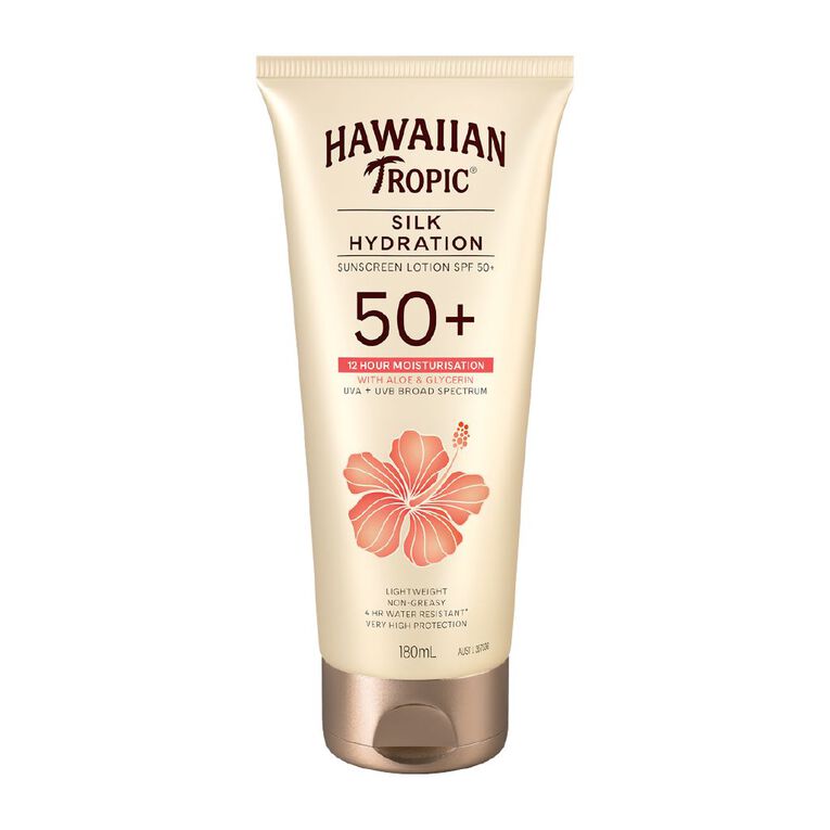 Hawaiian Tropic Silk Hydration Sunscreen Lotion SPF50+ 180ml, , hi-res