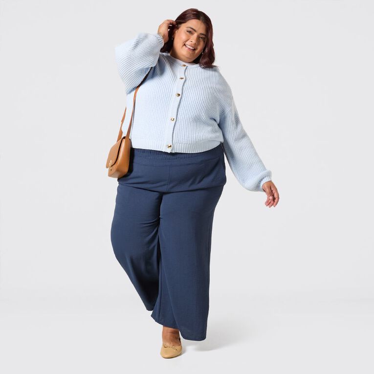 H&H Plus Women's Chunky Cardigan, Blue Light, hi-res