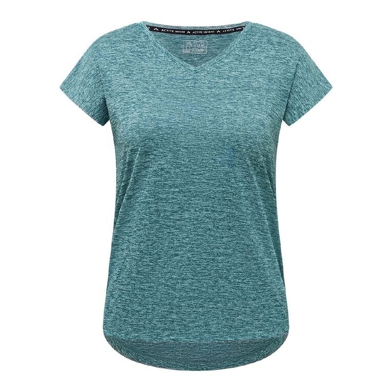 Active Intent Women's Active Cationic Tee, Green Dark, hi-res