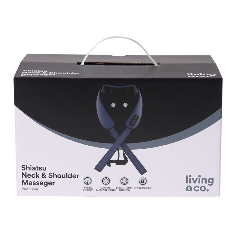 Living & Co Shiatsu Neck & Shoulder Massager Blue, , hi-res