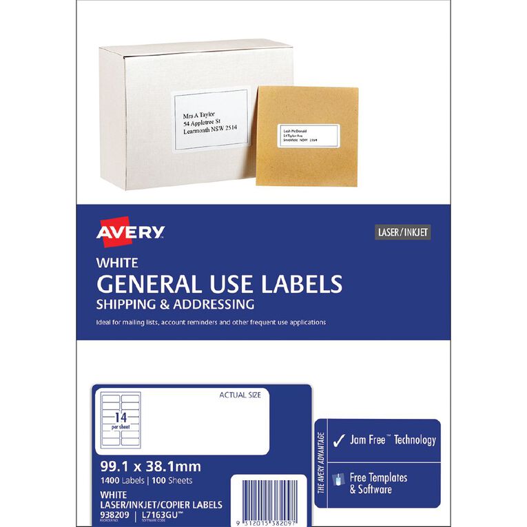 Avery Labels 7163 Gu