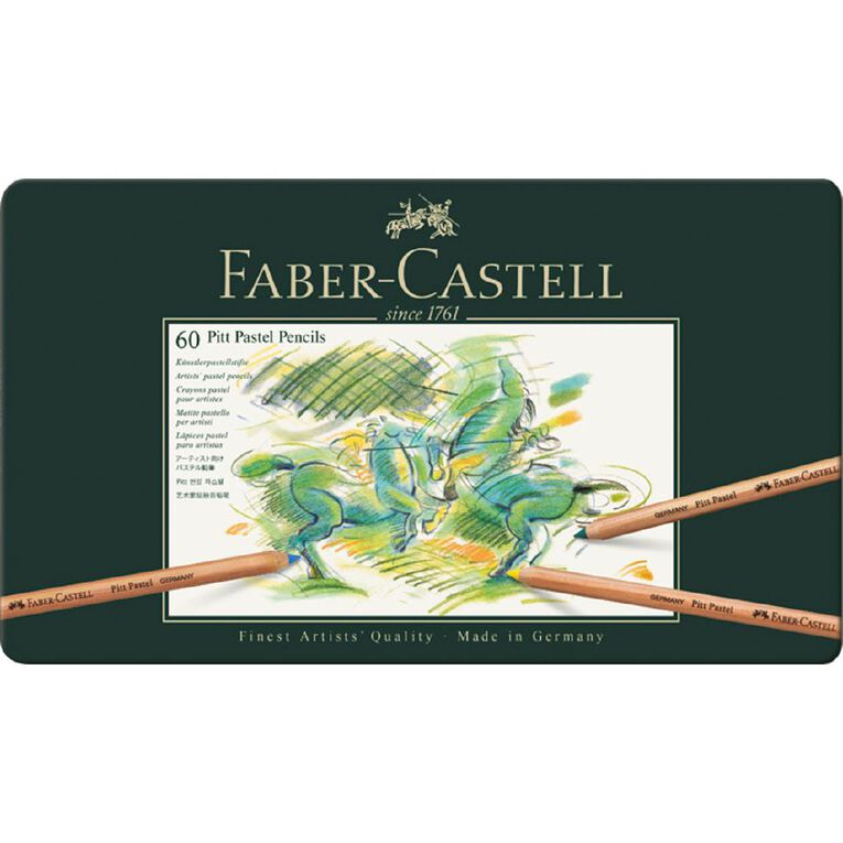 Faber-Castell Pitt Pastel Pencils Tin of 60 Assorted, , hi-res