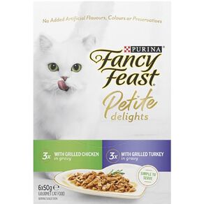 Fancy Feast Petite Delights Chicken Turkey Variety Pack 6x50g