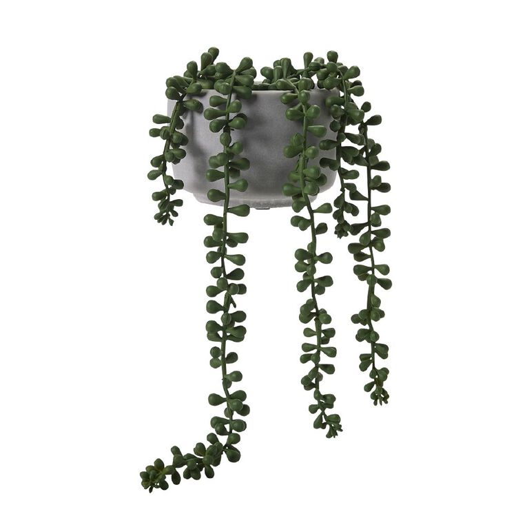 Living & Co Artificial Succulent Beaded Plant in Pot Grey One Size, , hi-res