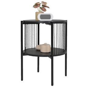 Living & Co Ezra Rope Side Table Black