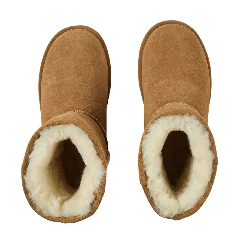 NEW ZEALAND SHEEPSKIN CO. Women's Sheepskin Lined Short Slipper Boots, Brown Light, hi-res