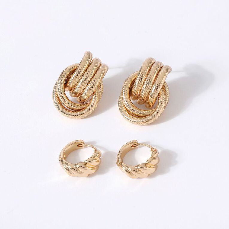 H&H Circle Gold Earrings, , hi-res