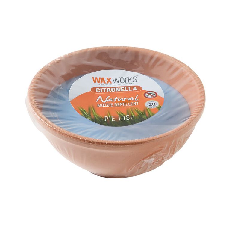 Waxworks Citronella Terracotta Pie Dish 15cm Assorted, , hi-res