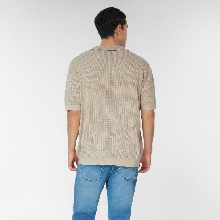 H&H Knitted Polo, Brown Light, hi-res