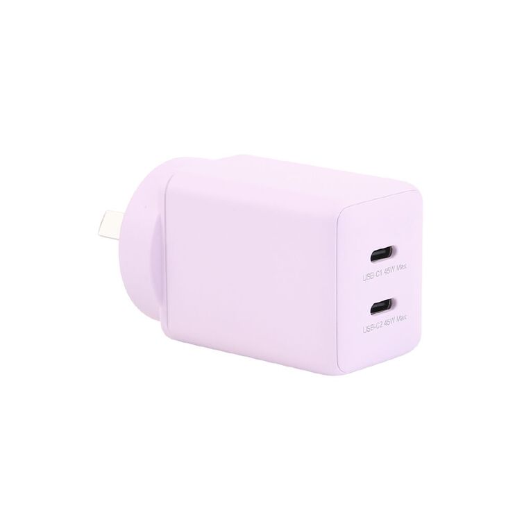 Tech.Inc PD 45W Dual USB-C Fast Charger Lavender, , hi-res