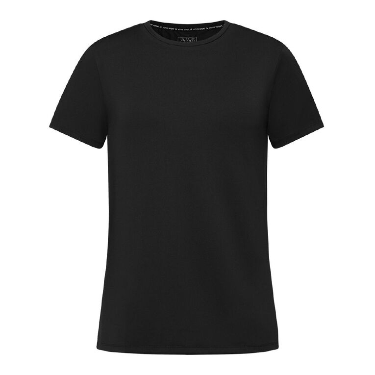 Active Intent Women's Active Mesh Panel Tee, Black, hi-res