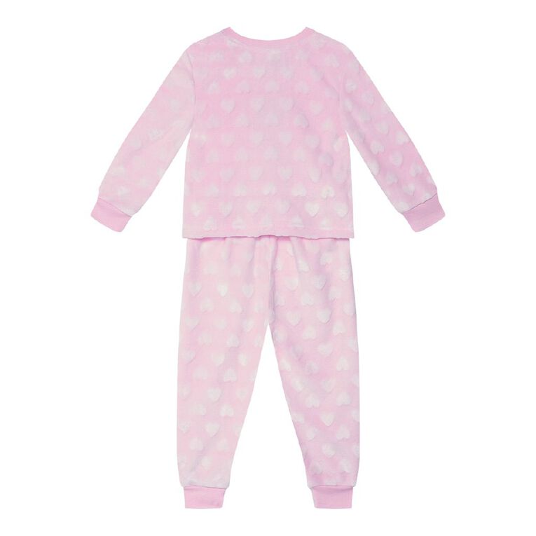 H&H Girls' Coral Fleece Pyjama Set, Pink Light, hi-res