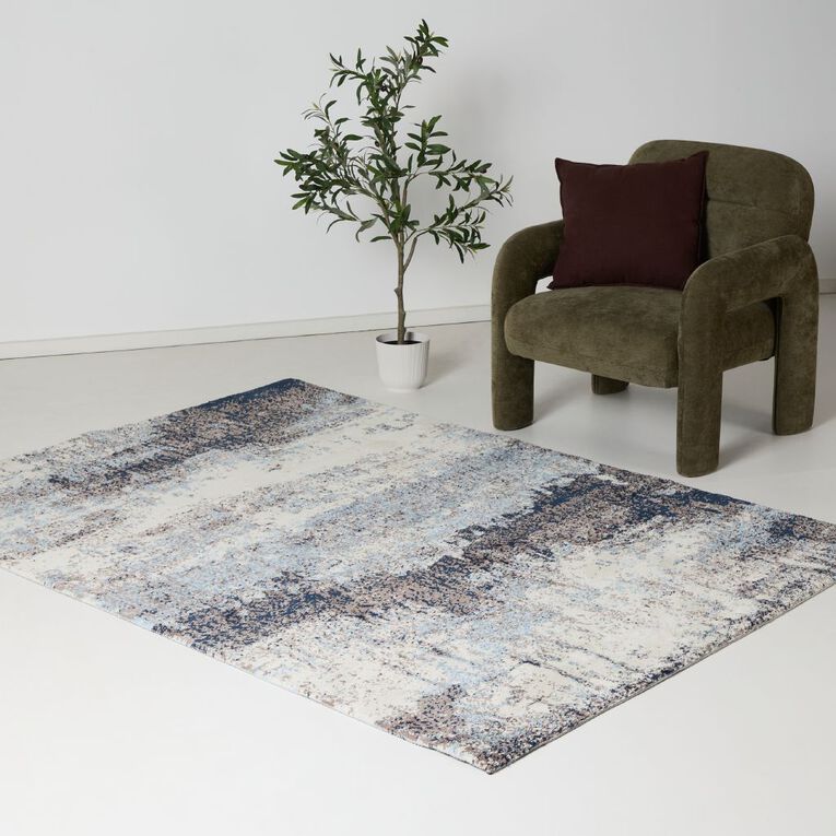 Living & Co Textured Rug Blue 160cm x 230cm, , hi-res