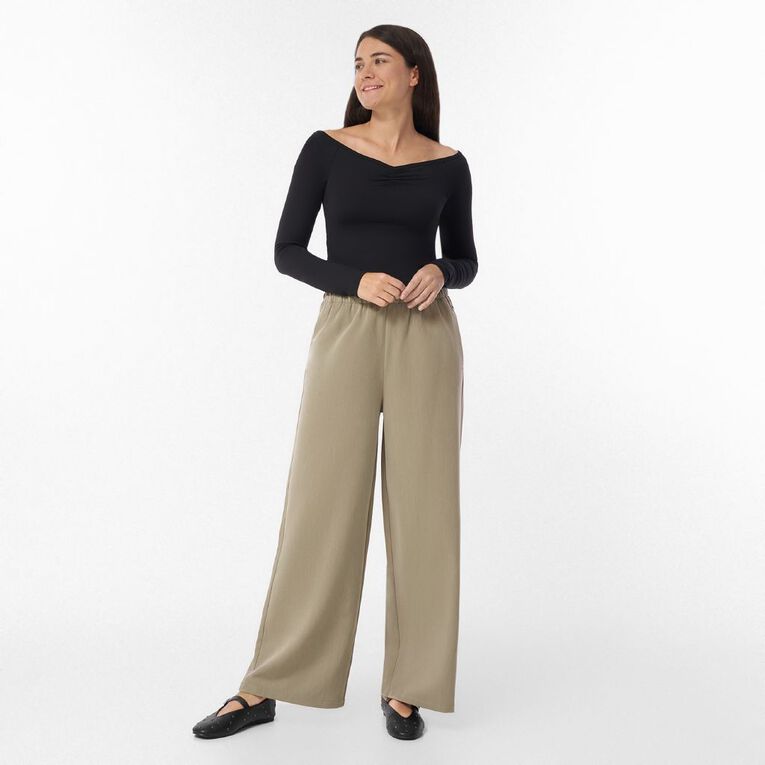 H&H Women's Drawstring Work Pants, Brown Light, hi-res