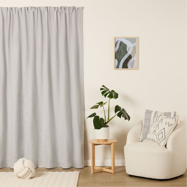 Living & Co Vienna Curtains Grey 230-330cm Wide/220cm Drop, Grey, hi-res