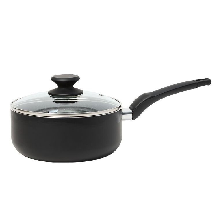 Living & Co Stone Saucepan Black 20cm, , hi-res