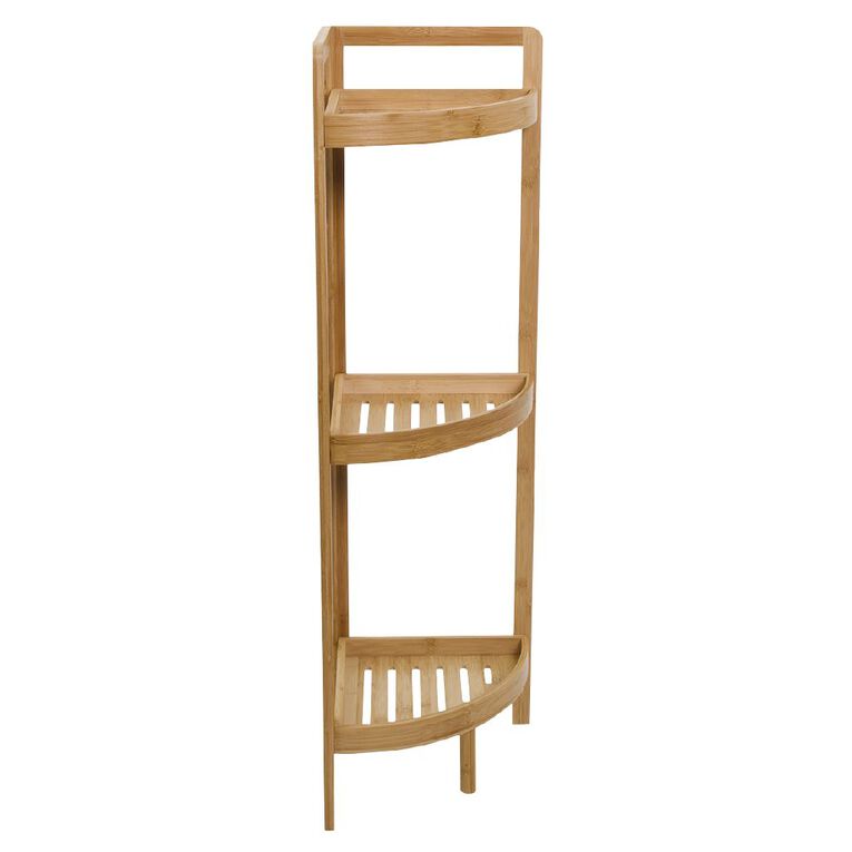 Living & Co Bamboo 3 Tier Corner Shelf, , hi-res