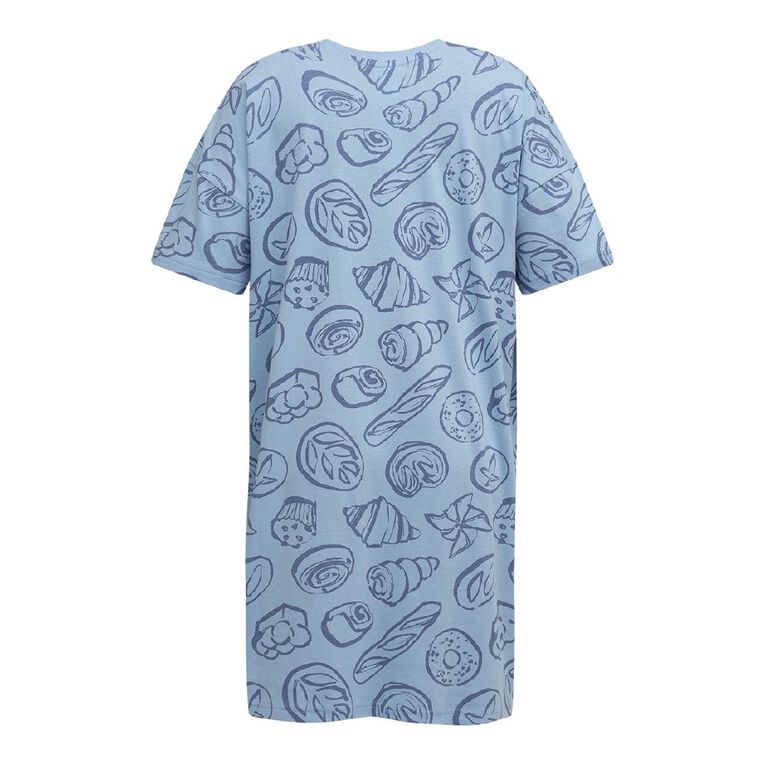 H&H Women's Boxy Tee Nightie, Blue Mid, hi-res