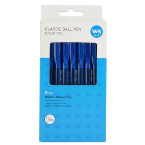 WS Classic Ball Pens 50 Pack Blue