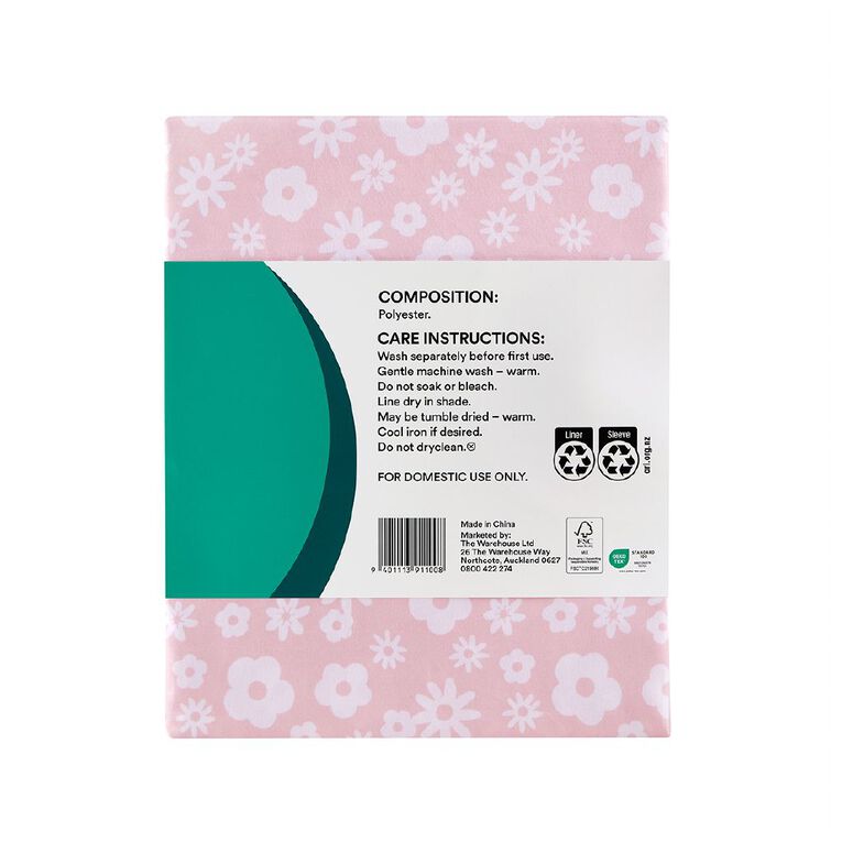 Living & Co Kids Microfibre Sheet Set Flowers Multi-Coloured, , hi-res