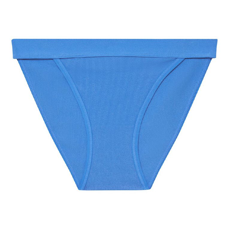 H&H Women's Rib Seamfree Tanga Briefs, Blue Mid, hi-res
