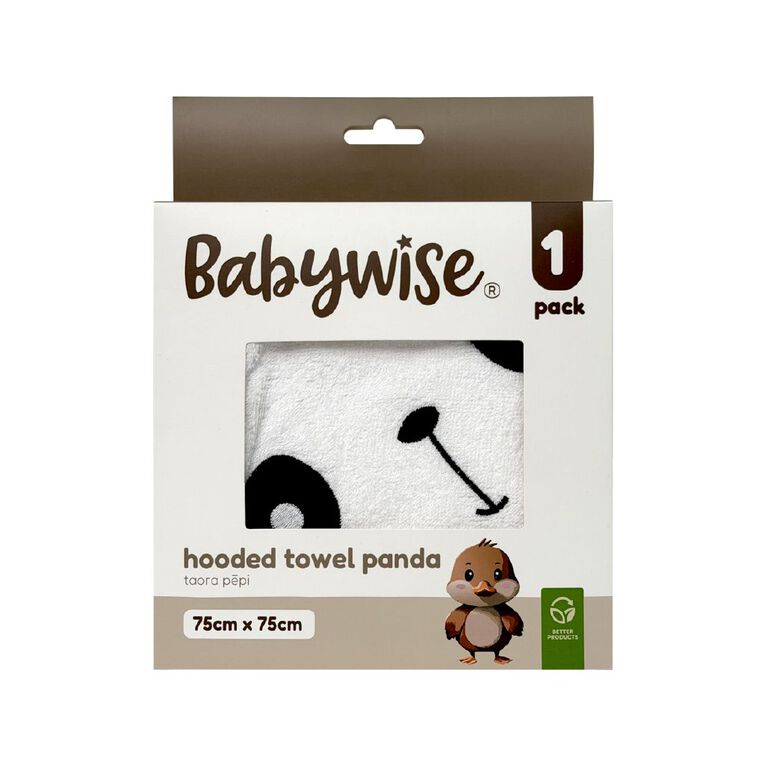 Babywise Hooded Bath Towel Panda, , hi-res