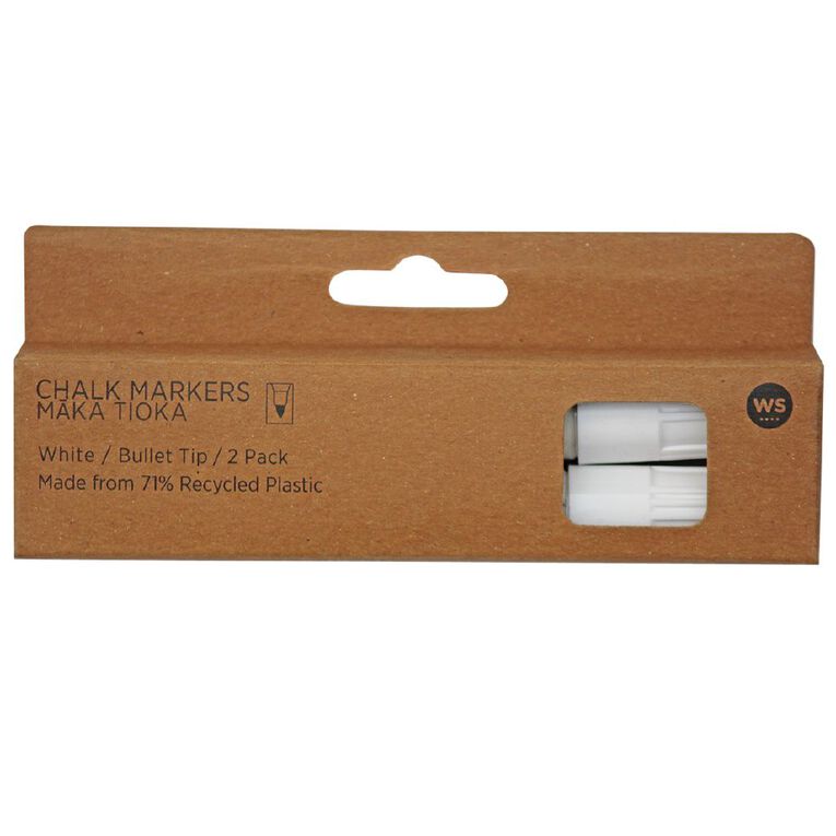 WS Chalk Marker White 2 Pack, , hi-res