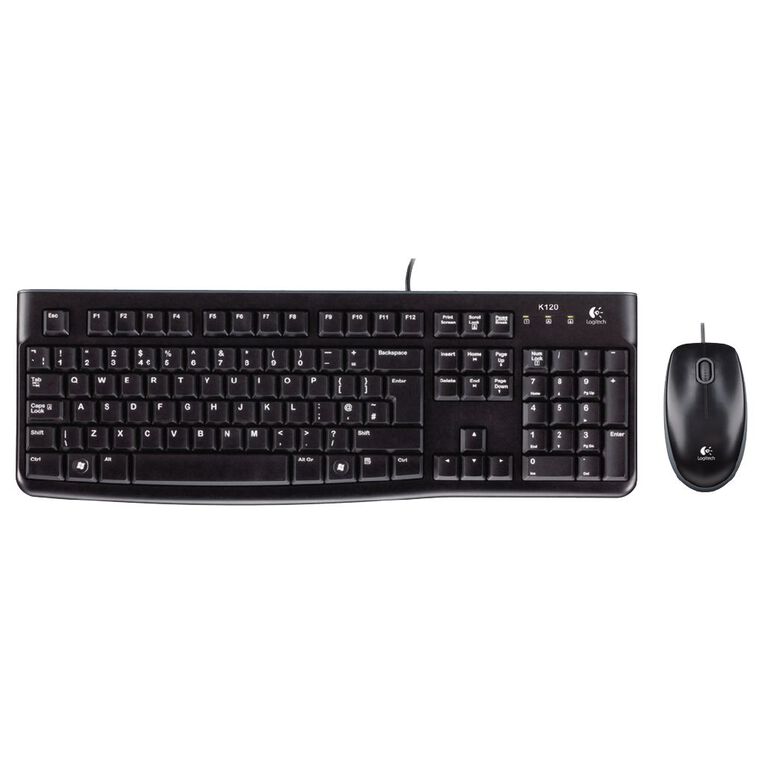 Logitech Wired Keyboard & Mouse Desktop Combo - MK120 Black, , hi-res