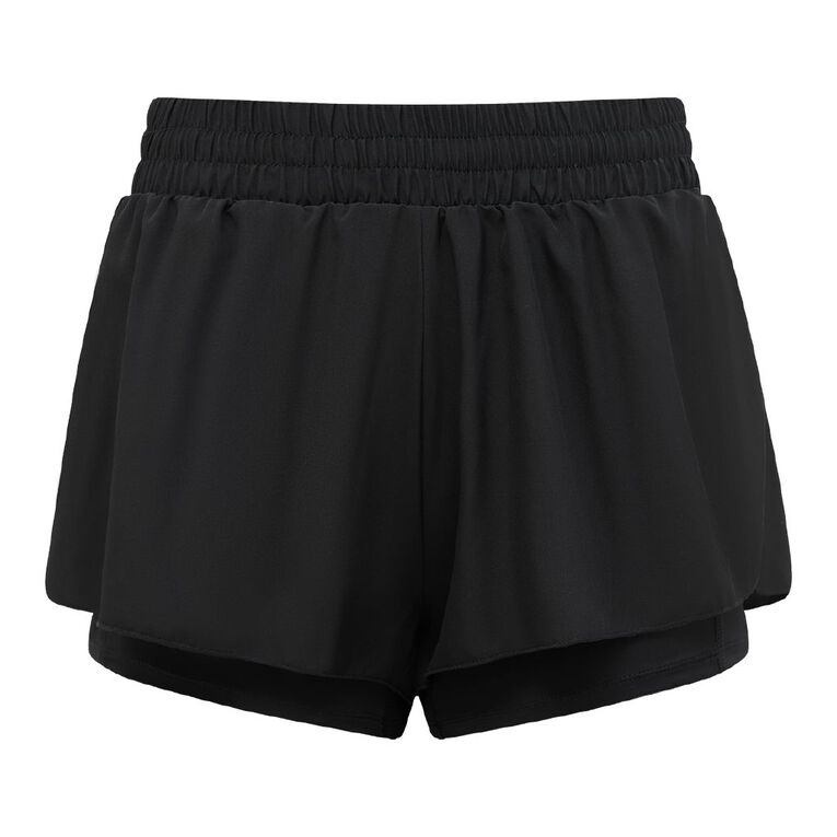 Active Intent Women's 2 in 1 Bike Shorts, Black, hi-res