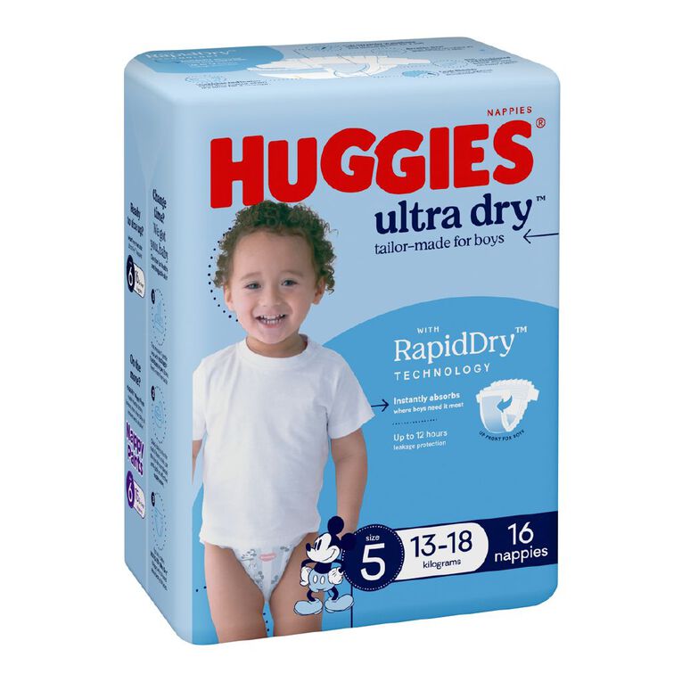 Huggies Boys' Convenience Nappy Walker Size 5 13-18kg 16 Pack, , hi-res