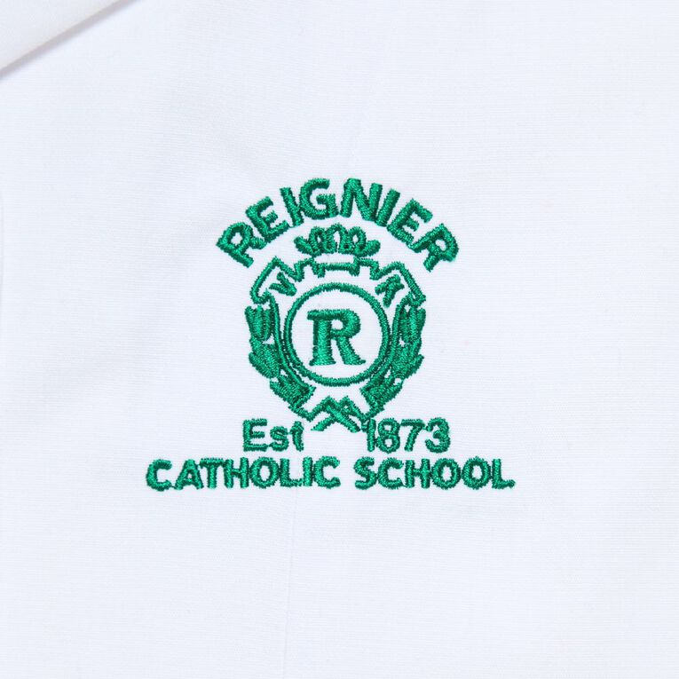 Schooltex Reignier Catholic School Short Sleeve Blouse with Embroidery, White, hi-res