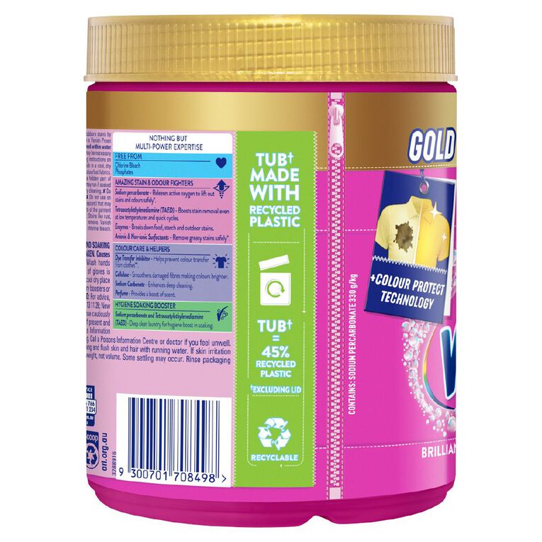 Vanish Napisan Oxi Action Gold Stain Remover Powder Laundry Booster 900g, , hi-res