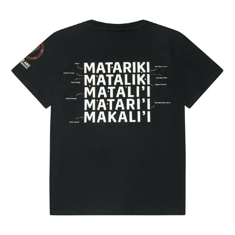 MLC Kids' Matariki Glow In The Dark Tee, Black, hi-res